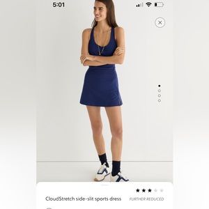 NWT JCrew CloudStretch side- slit Sports Dress in Mediterranean Navy Size Small